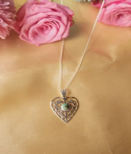 Heart Pendant with Turquoise Copper