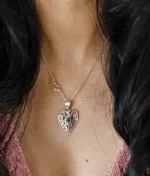 925 silver heart pendant with turquoise stone