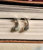 sterling silver music note stud earrings minimal polished design