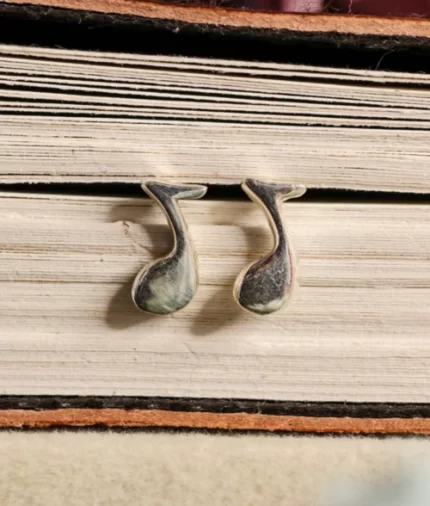 sterling silver music note stud earrings minimal polished design