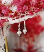 925 silver pearl hoops