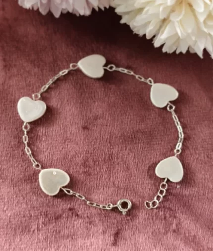 925 silver shell heart bracelet