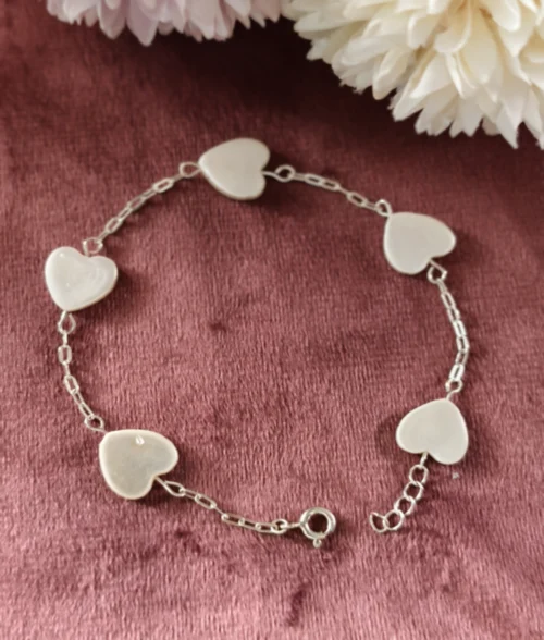 925 silver shell heart bracelet 925 silver shell heart bracelet