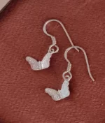 silver butterfly hook earrings in 925 sterling silver with filigree design