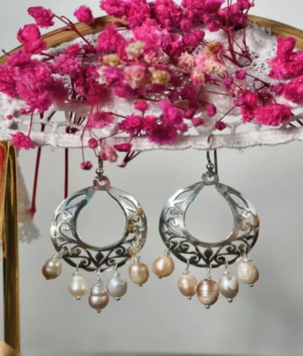 925 silver chandbali with pearls