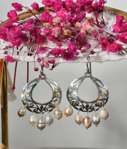 925 silver chandbali with pearls
