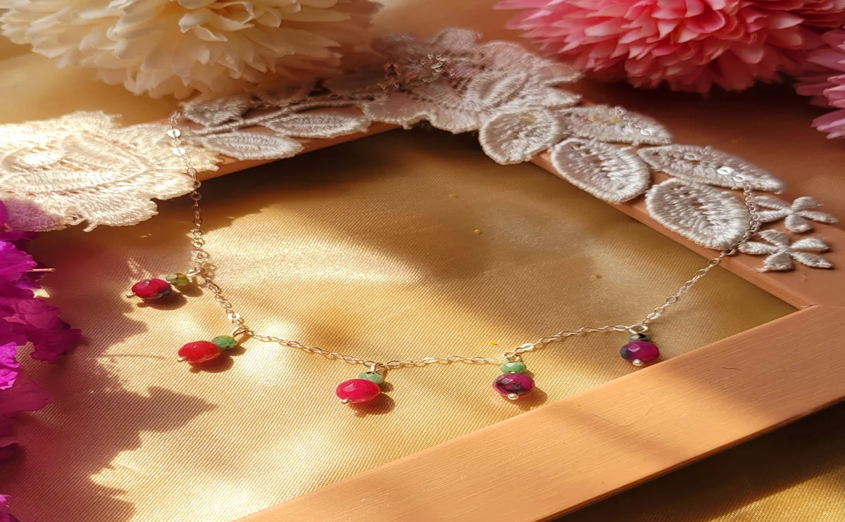 925 silver handmade onyx beads necklace