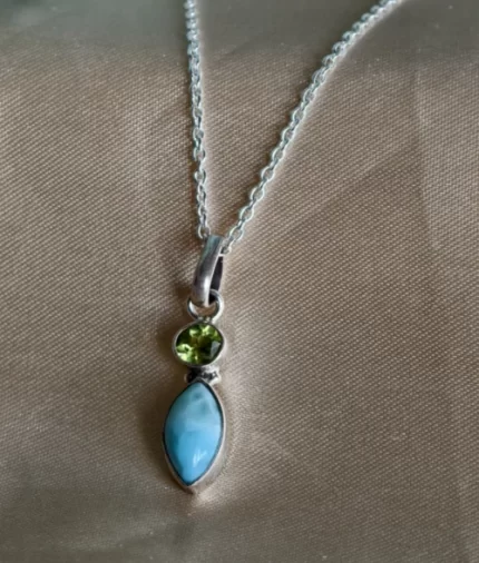 Nayira Peridot Larimar Pendant
