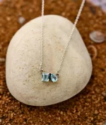 925 silver blue topaz necklace