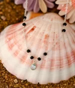 925 silver blue topaz mangalsutra