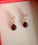 925 silver garnet dangle & drop earrings