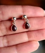 925 silver garnet dangle & drop earrings