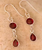 925 silver garnet earrings