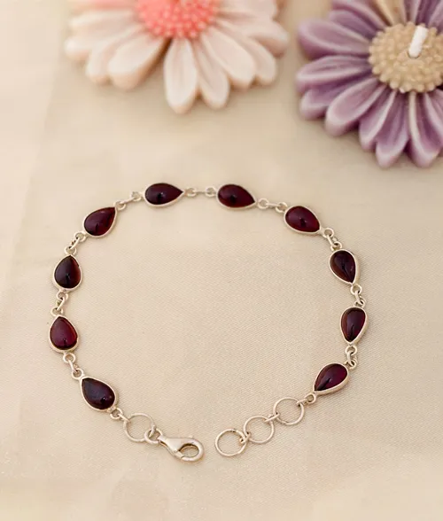 925 silver garnet bracelet 925 silver garnet bracelet