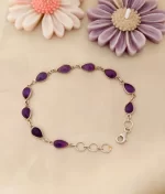 925 silver amethyst teardrop bracelet