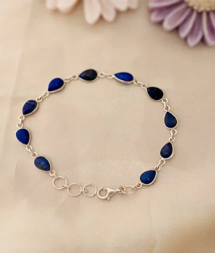 925 silver lapis lazuli gemstone bracelet