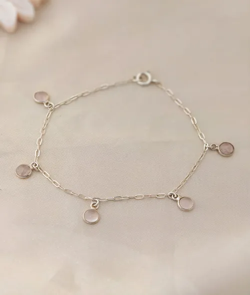 925 silver rose quartz bracelet 925 silver rose quartz bracelet