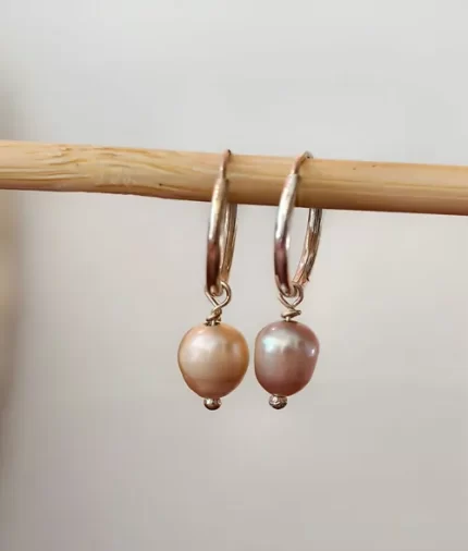 Pearl Charm Hoops