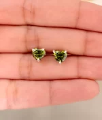 925 silver green cubic zirconia stud earrings