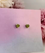 925 silver green cubic zirconia stud earrings