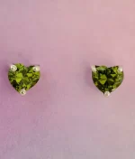 925 silver green cubic zirconia stud earrings