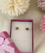 925 silver green cubic zirconia stud earrings