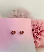 925 silver red cubic zirconia stud earrings