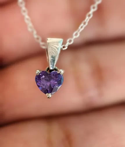 925 silver purple cubic zirconia pendant