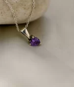 925 silver purple cubic zirconia pendant