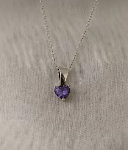 925 silver purple cubic zirconia pendant
