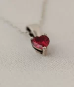 925 silver red cubic zirconia pendant