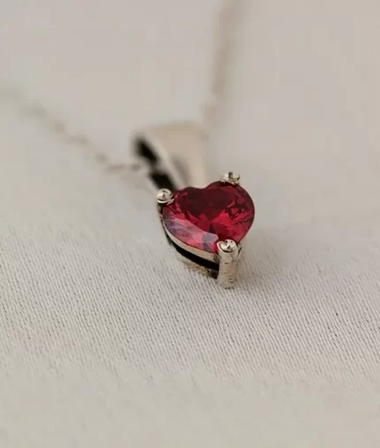 925 silver red cubic zirconia pendant