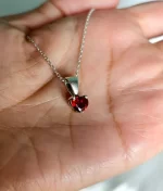 925 silver red cubic zirconia pendant