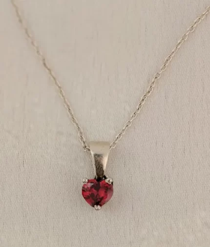 925 silver red cubic zirconia pendant