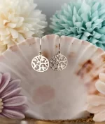 925 silver tree motif hook earrings