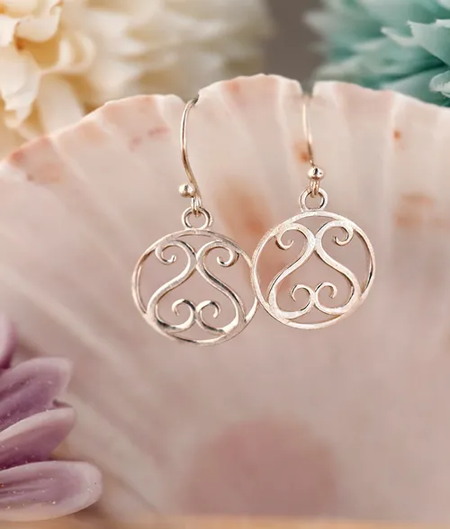 925 silver lakshmi charan motif dangle earrings