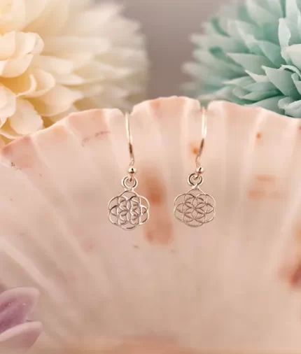 925 silver mandala dangle earrings