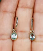 925 silver blue topaz hoop earrings
