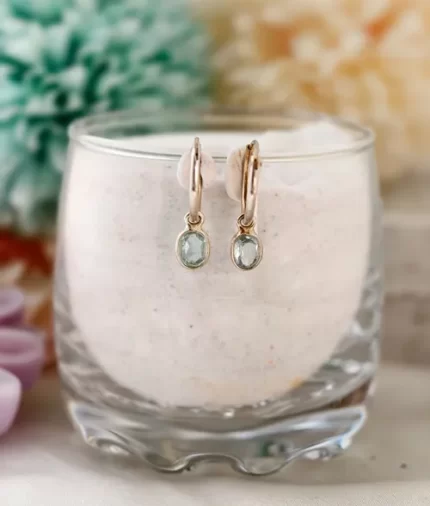 925 silver blue topaz hoop earrings