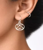 925 silver lakshmi charan motif dangle earrings