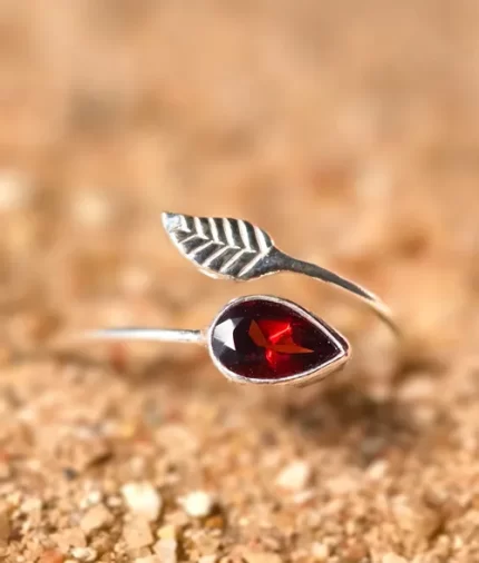 925 silver gemstone jewelry: adjustable ring
