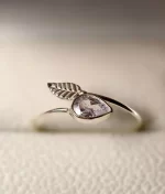 Adjustable 92.5 sterling silver ring with cubic zirconia