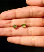 925 silver peridot studs