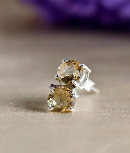 925 silver citrine studs