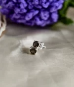 925 silver studs with smokey topaz
