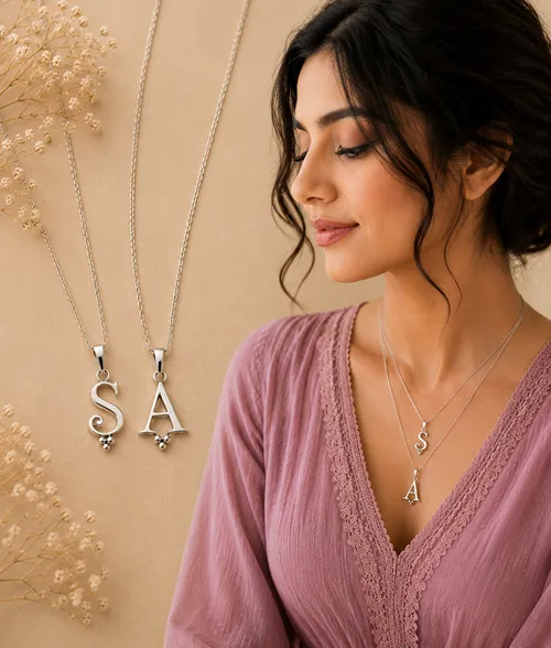 925 silver pendant with initials
