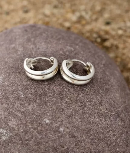 925 silver hoop huggies