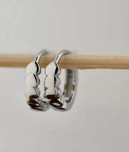 925 silver heart hoops