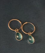 Shop Blue Chalcedony Teardrop Hoop Earrings in 925 sterling silver.