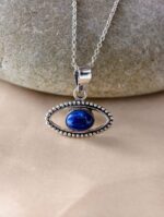 925 Sterling Silver Lapis Lazuli Evil Eye Pendant